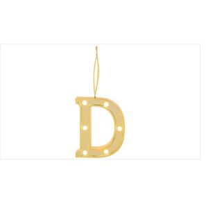 Ganz LED Light up Marquee Initial Ornaments Letters – Gold/D